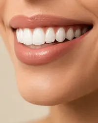 Close-up of a smile after veneer treatment