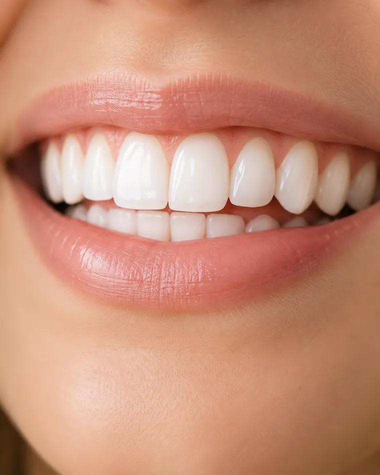 Close-up of a smile after teeth whitening